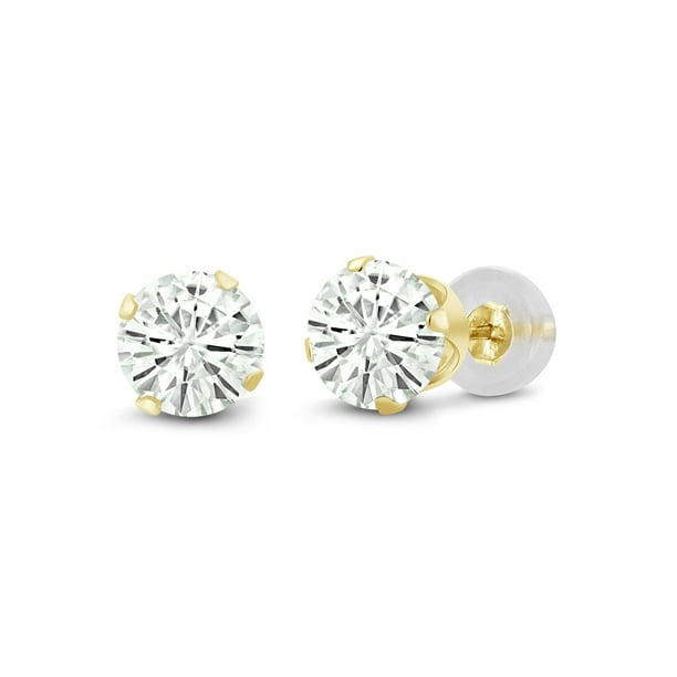 Charles & Colvard 14K Yellow Gold Earrings Forever Classic Moissanite 2.00ct DEW Charles & Colvard 14K Yellow Gold Earrings Forever Classic Moissanite 2.00ct DEW